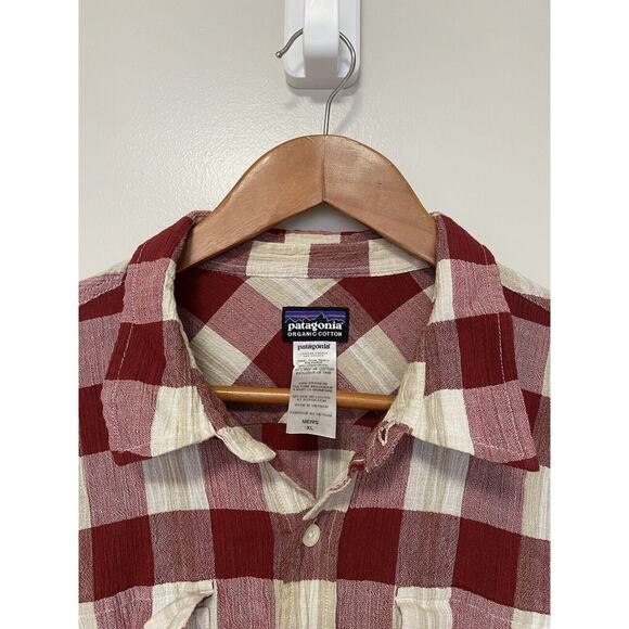 Patagonia Shirt Men’s‎ XL Red Plaid Organic Cotton Gorpcore Camping Hiking - Picture 4 of 6